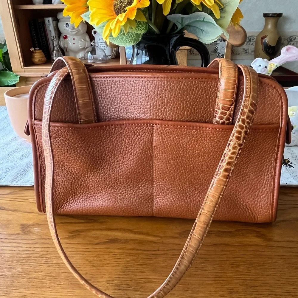 Brighton Croc Embossed Double Handle shoulder bag; Vintage - Picture 3 of 8